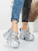 Pantofi Sport Dama cu Platforma 6166-80 SILVER | MEI
