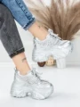 Pantofi Sport Dama cu Platforma 6166-88 SILVER | MEI