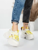 Pantofi Sport Dama cu Platforma 0897-27 YELLOW | MEI