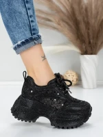 Pantofi Sport Dama cu Platforma 6968-1 BLACK | MEI