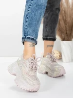 Pantofi Sport Dama cu Platforma 6968-1 PINK | MEI