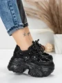 Pantofi Sport Dama cu Platforma 6166-87 BLACK | MEI