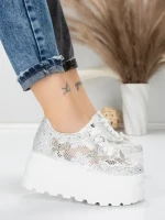 Pantofi Sport Dama cu Platforma 6208-36 WHITE | MEI