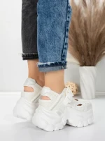 Pantofi Sport Dama cu Platforma 0897-15 WHITE | MEI