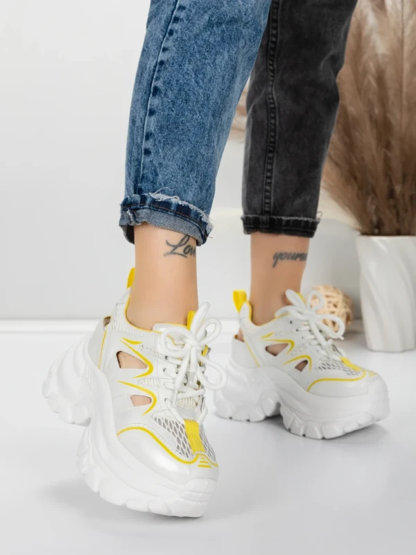 Pantofi Sport Dama cu Platforma 0897-8 YELLOW | MEI
