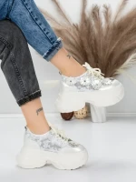 Pantofi Sport Dama cu Platforma 8307-2 WHITE | MEI