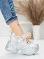 Pantofi Sport Dama cu Platforma 6166-105 SILVER | MEI