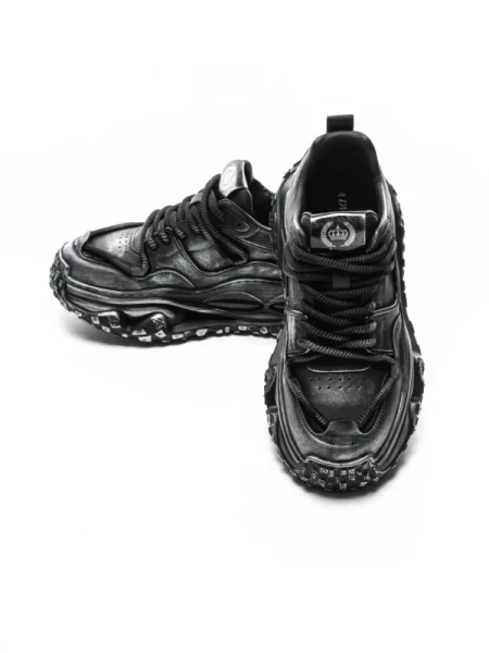 Pantofi Sport Barbati din piele naturala 95932 BLACK | ADVANCER