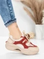 Pantofi Sport Dama din piele naturala 2577 CREAM-RED | FRANCO GERARDO