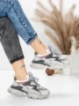 Pantofi Sport Dama din piele naturala HY5798 LIGHT GREY-PINK | FRANCO GERARDO