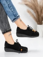 Pantofi Casual Dama din piele naturala 2553 BLACK | FORMATIONE