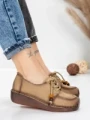 Pantofi Casual Dama din piele naturala 2553 APRICOT | FORMATIONE