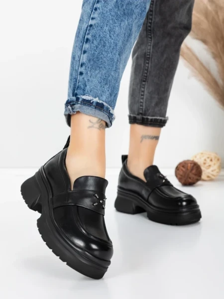 Pantofi Casual Dama din piele naturala 10828 BLACK | FORMATIONE