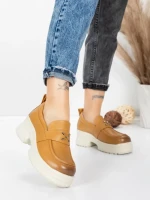 Pantofi Casual Dama din piele naturala 10828 YELLOW | FORMATIONE