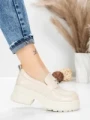 Pantofi Casual Dama din piele naturala 10828 CREAM | FORMATIONE