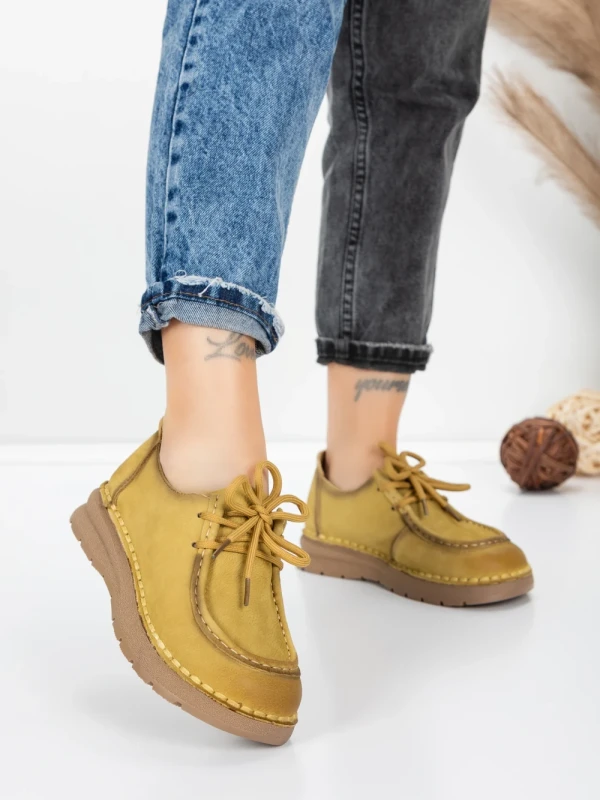 Pantofi Casual Dama din piele naturala 8887 YELLOW | FORMATIONE