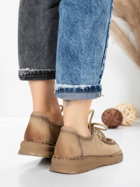 Pantofi Casual Dama din piele naturala 8887 APRICOT | FORMATIONE