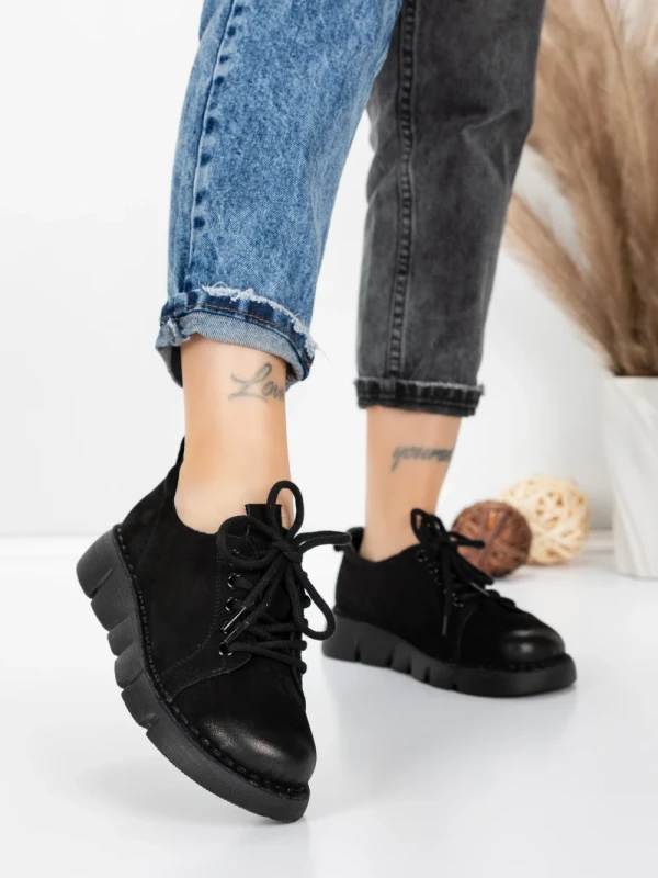 Pantofi Casual Dama din piele naturala 556 BLACK | FORMATIONE