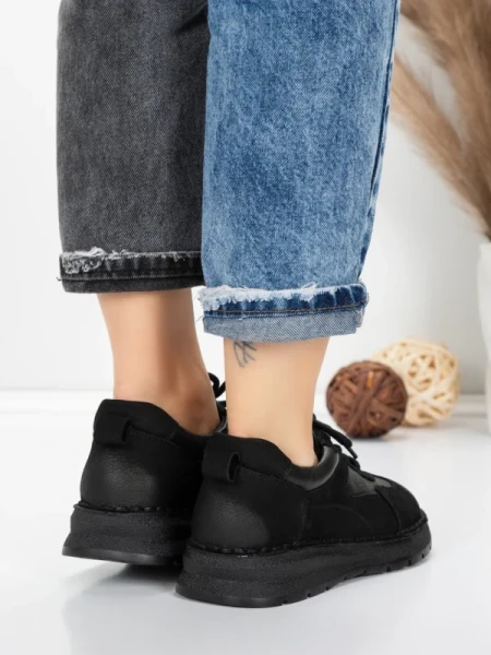 Pantofi Casual Dama din piele naturala 886 BLACK | FRANCO GERARDO