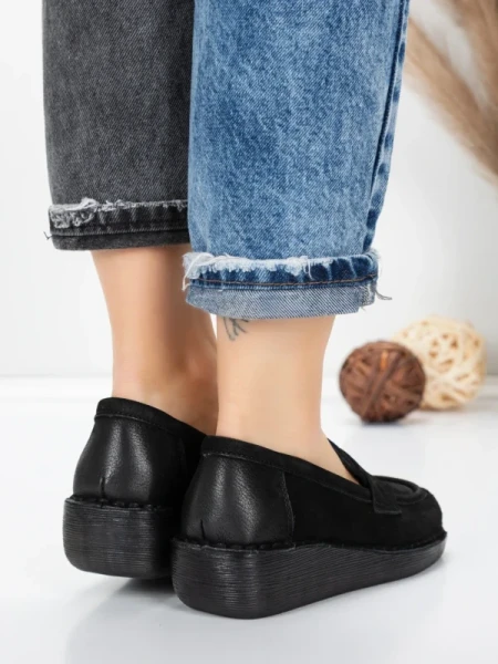 Pantofi Casual Dama din piele naturala 2557 BLACK | FORMATIONE