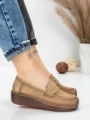 Pantofi Casual Dama din piele naturala 2557 APRICOT | FORMATIONE