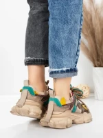 Pantofi Sport Dama din piele naturala HY5782 GREY-WINE | FRANCO GERARDO