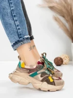 Pantofi Sport Dama din piele naturala HY5782 GREY-WINE | FRANCO GERARDO