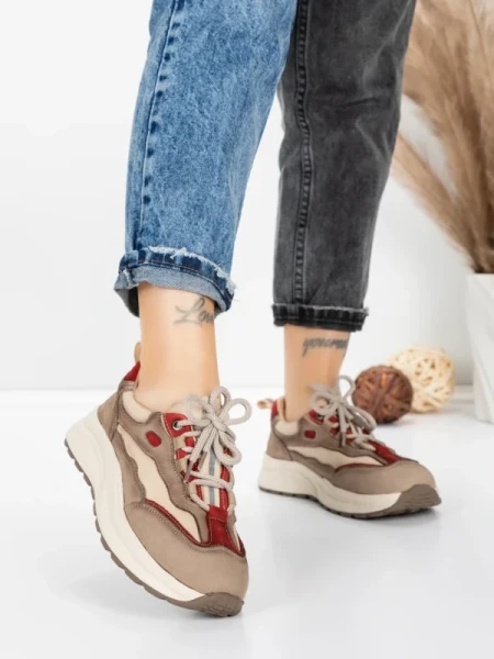 Pantofi Sport Dama din piele naturala 773 RED | FRANCO GERARDO