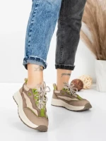 Pantofi Sport Dama din piele naturala 773 LIGHT GREEN | FRANCO GERARDO
