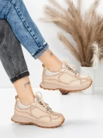 Pantofi Sport Dama din piele naturala 10018 CREAM | FRANCO GERARDO