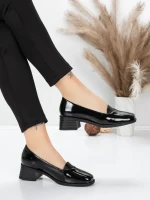 Pantofi cu toc din piele naturala 1355-10 BLACK | ADVANCER