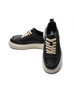 Pantofi Sport Barbati din piele naturala A18008 BLACK | ADVANCER