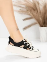 Pantofi Sport Dama din piele naturala 70136X BLACK | ADVANCER