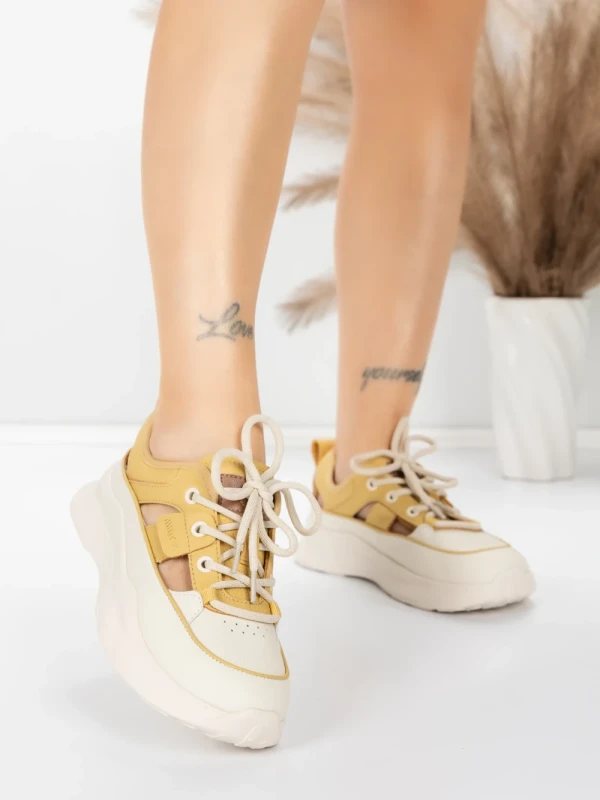 Pantofi Sport Dama din piele naturala 70136X YELLOW | ADVANCER