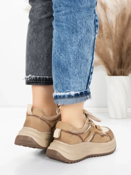 Pantofi Sport Dama din piele naturala 572105 APRICOT | FRANCO GERARDO