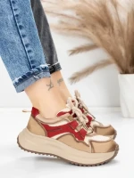 Pantofi Sport Dama din piele naturala 572105 RED | FRANCO GERARDO