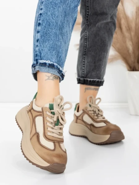 Pantofi Sport Dama din piele naturala 572103 GREEN | FRANCO GERARDO