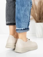 Pantofi Casual Dama din piele naturala 5712567 CREAM | ADVANCER