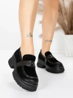 Pantofi Casual Dama din piele naturala 10827 BLACK | FORMAZIONE