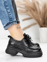 Pantofi Casual Dama din piele naturala 10829 BLACK | FORMAZIONE