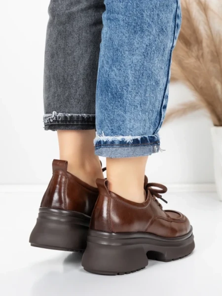 Pantofi Casual Dama din piele naturala 10829 BROWN | FORMAZIONE