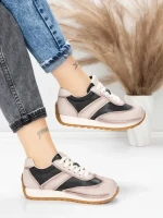 Pantofi Sport Dama din piele naturala KM9218 BLACK-CREAM | ADVANCER