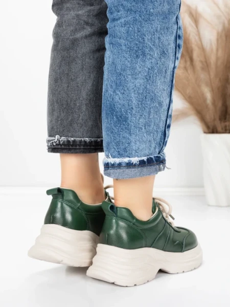 Pantofi Sport Dama din piele naturala 10785 GREEN | FRANCO GERARDO
