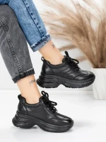 Pantofi Sport Dama din piele naturala 10785 BLACK | FRANCO GERARDO