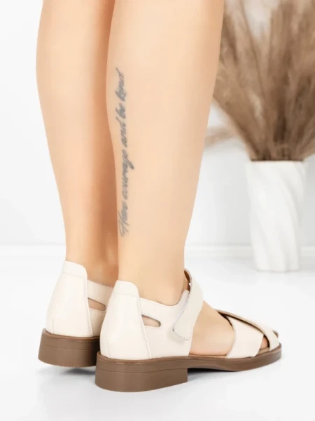 Sandale Dama din piele naturala 9305-90 CREAM | ADVANCER