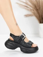 Sandale Dama din piele naturala 6818 BLACK | ADVANCER