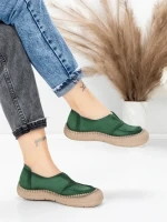 Pantofi Casual Dama din piele naturala KM5165 GREEN | ADVANCER