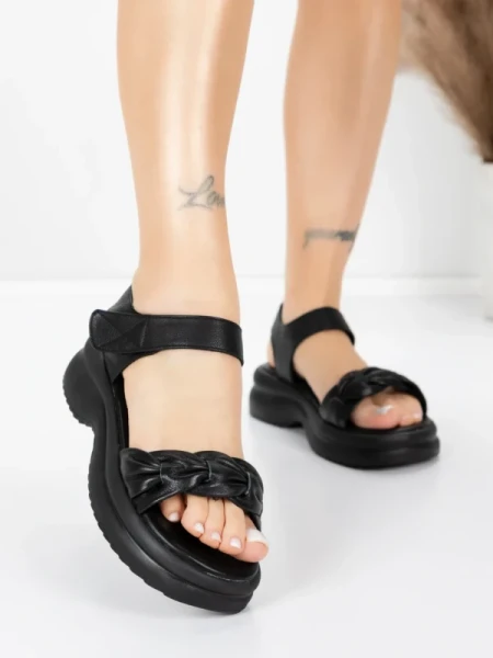 Sandale Dama din piele naturala 2562 BLACK | ADVANCER