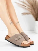 Papuci Dama din piele naturala 2559 GREY | ADVANCER