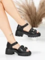 Sandale Dama din piele naturala 10672 BLACK | ADVANCER